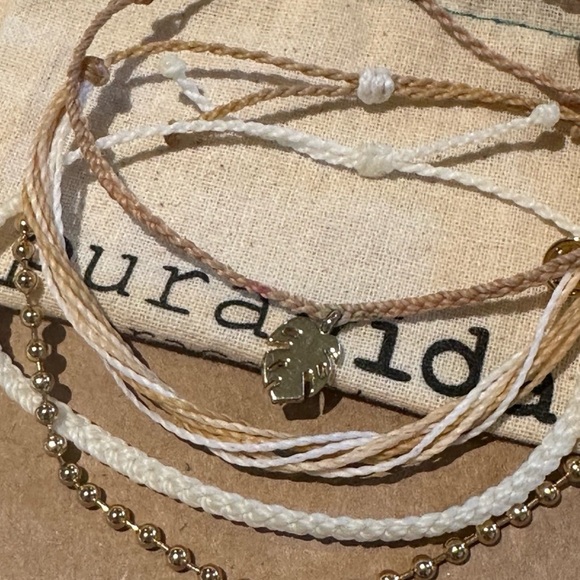 PURA VIDA Neutral Pallet Gold Leaf Bracelet Set NEW One of a Kind Custom Set! - Picture 8 of 8
